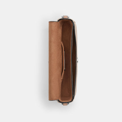 CAN70-Hailey Flap Bag In Signature Canvas-Sv/Sand/Taupe