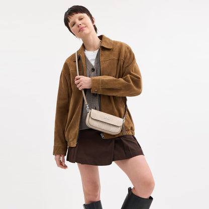 CAN70-Hailey Flap Bag In Signature Canvas-Sv/Sand/Taupe