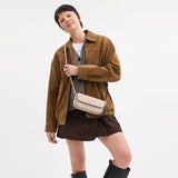 CAN70-Hailey Flap Bag In Signature Canvas-Sv/Sand/Taupe