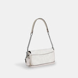 CAN70-Hailey Flap Bag In Signature Canvas-Sv/White/Chalk