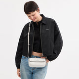 CAN70-Hailey Flap Bag In Signature Canvas-Sv/White/Chalk