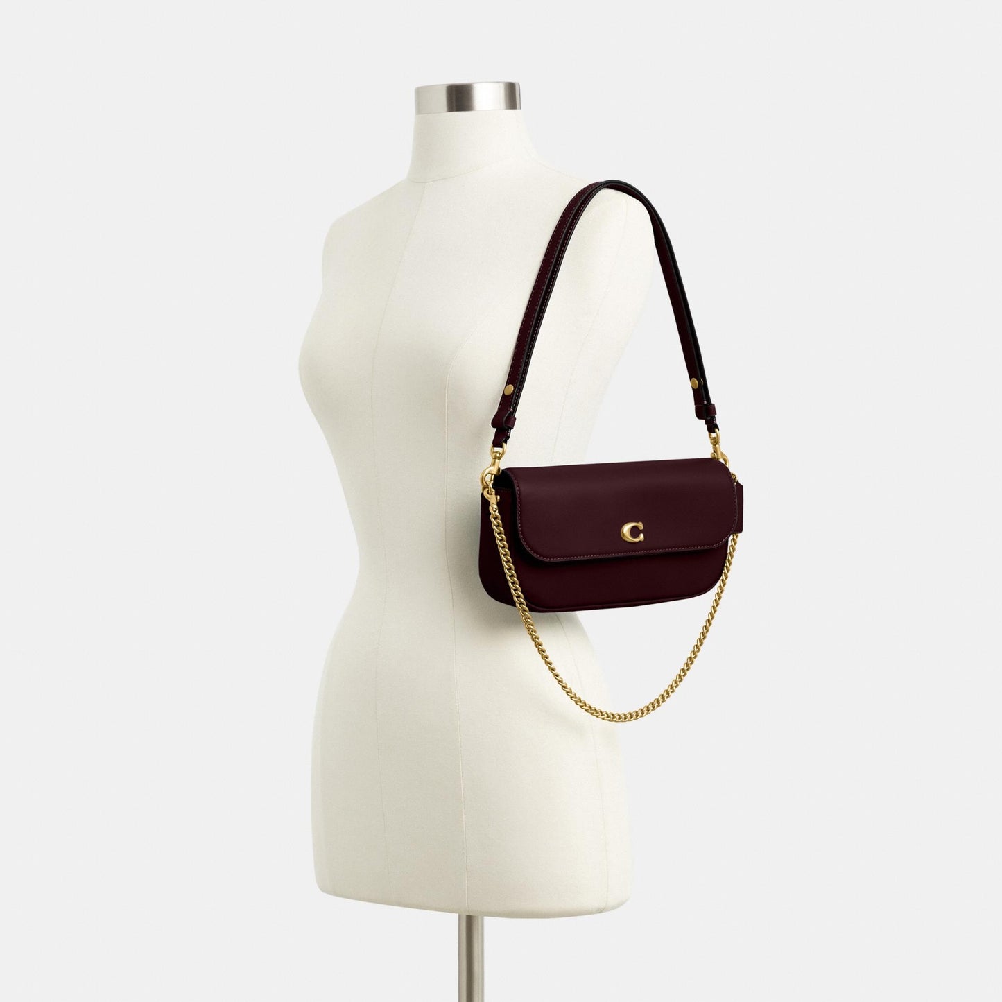 CAN90-Brook Flap Chain Bag-B4/Merlot