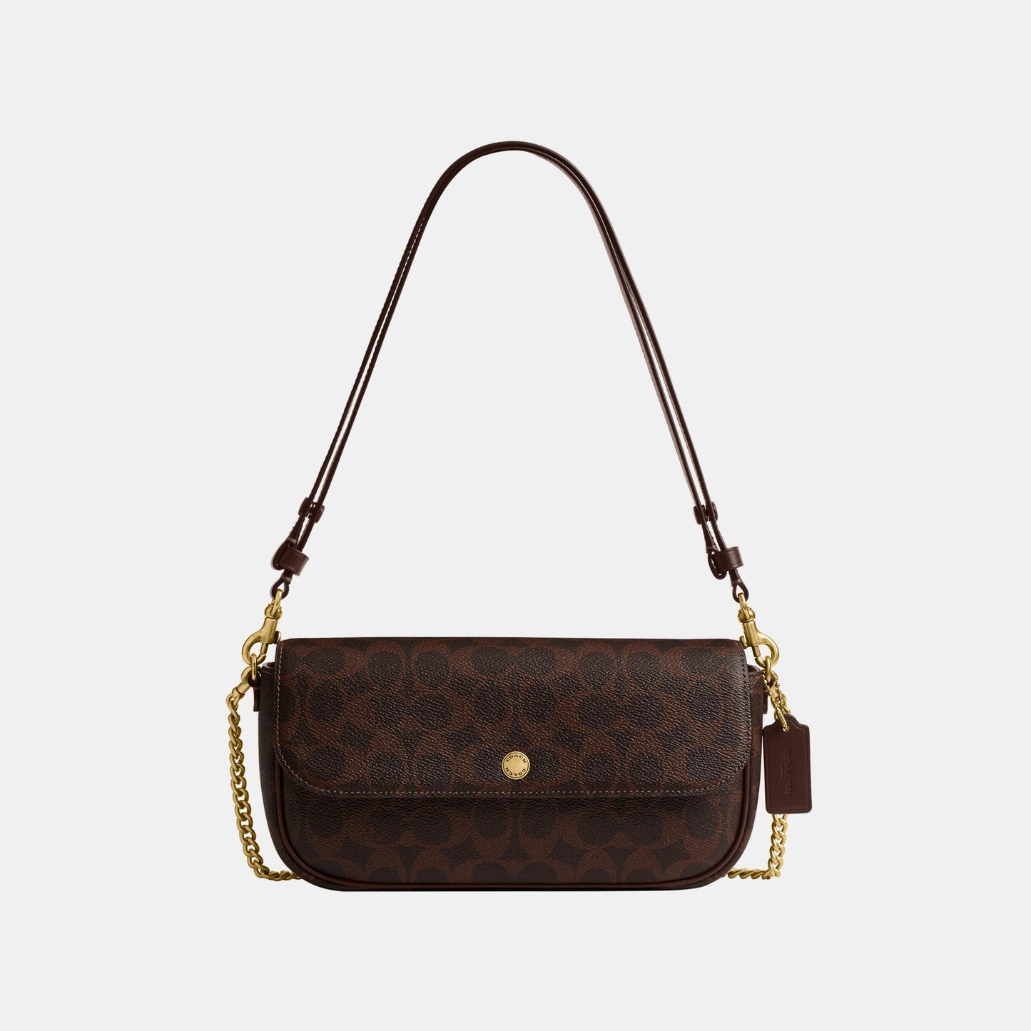CAN91-Brook Flap Chain Bag in Signature Canvas-B4/Maple
