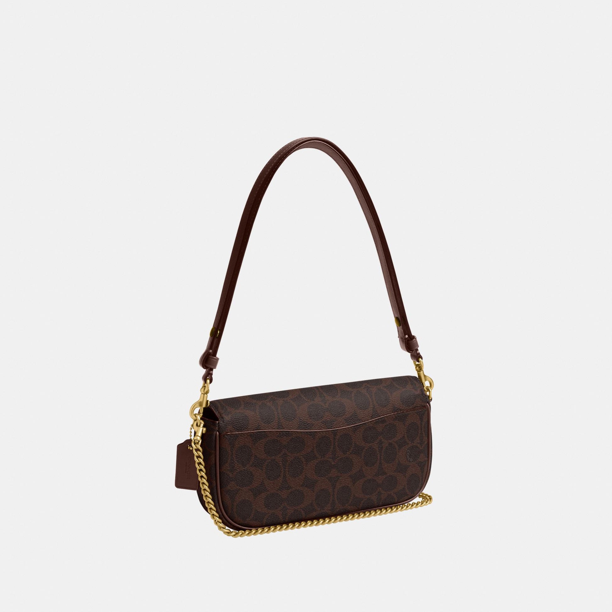 CAN91-Brook Flap Chain Bag in Signature Canvas-B4/Maple