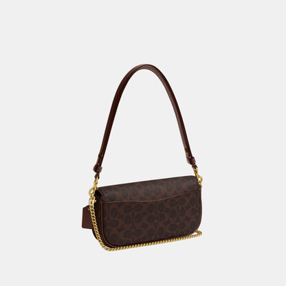 CAN91-Brook Flap Chain Bag in Signature Canvas-B4/Maple