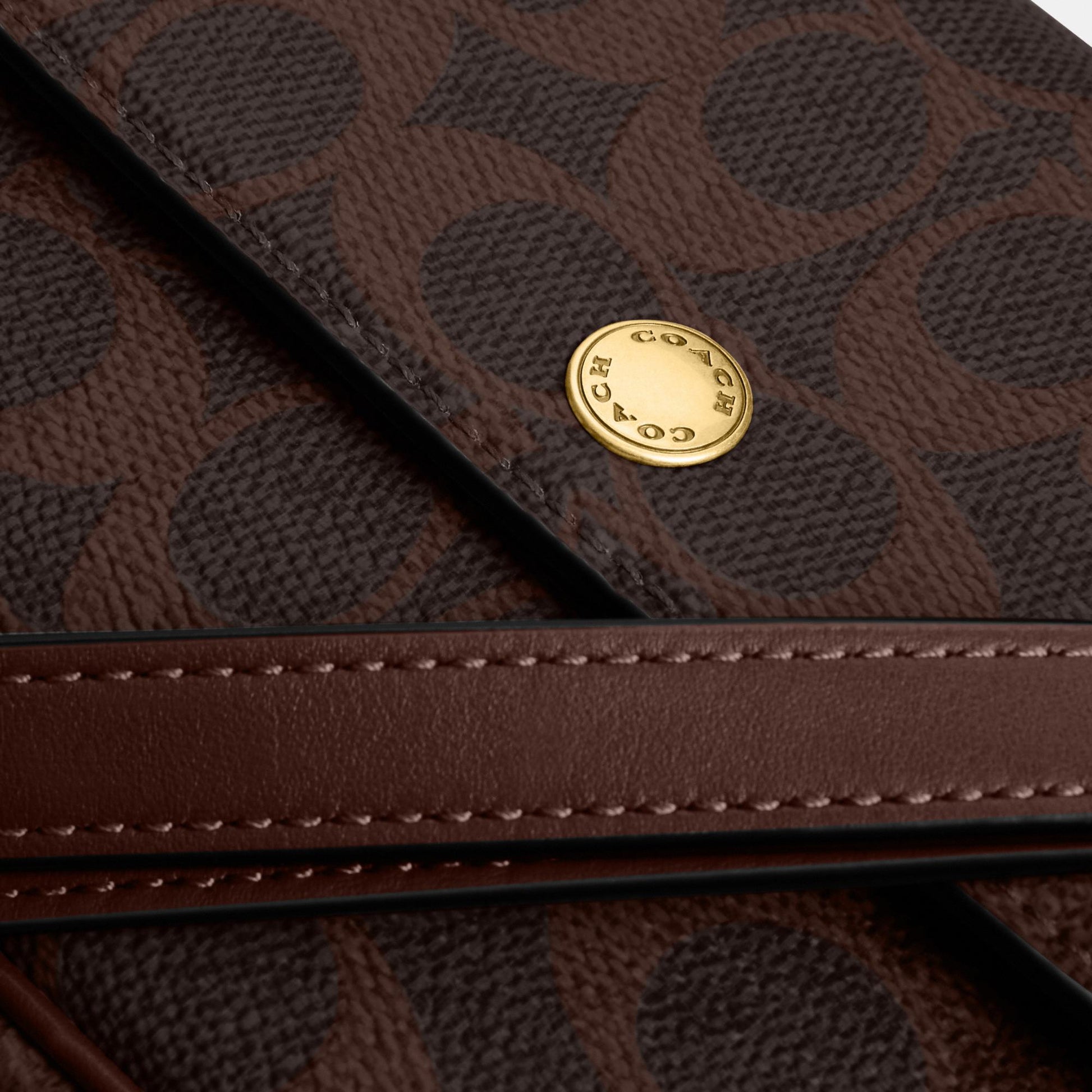 CAN91-Brook Flap Chain Bag in Signature Canvas-B4/Maple