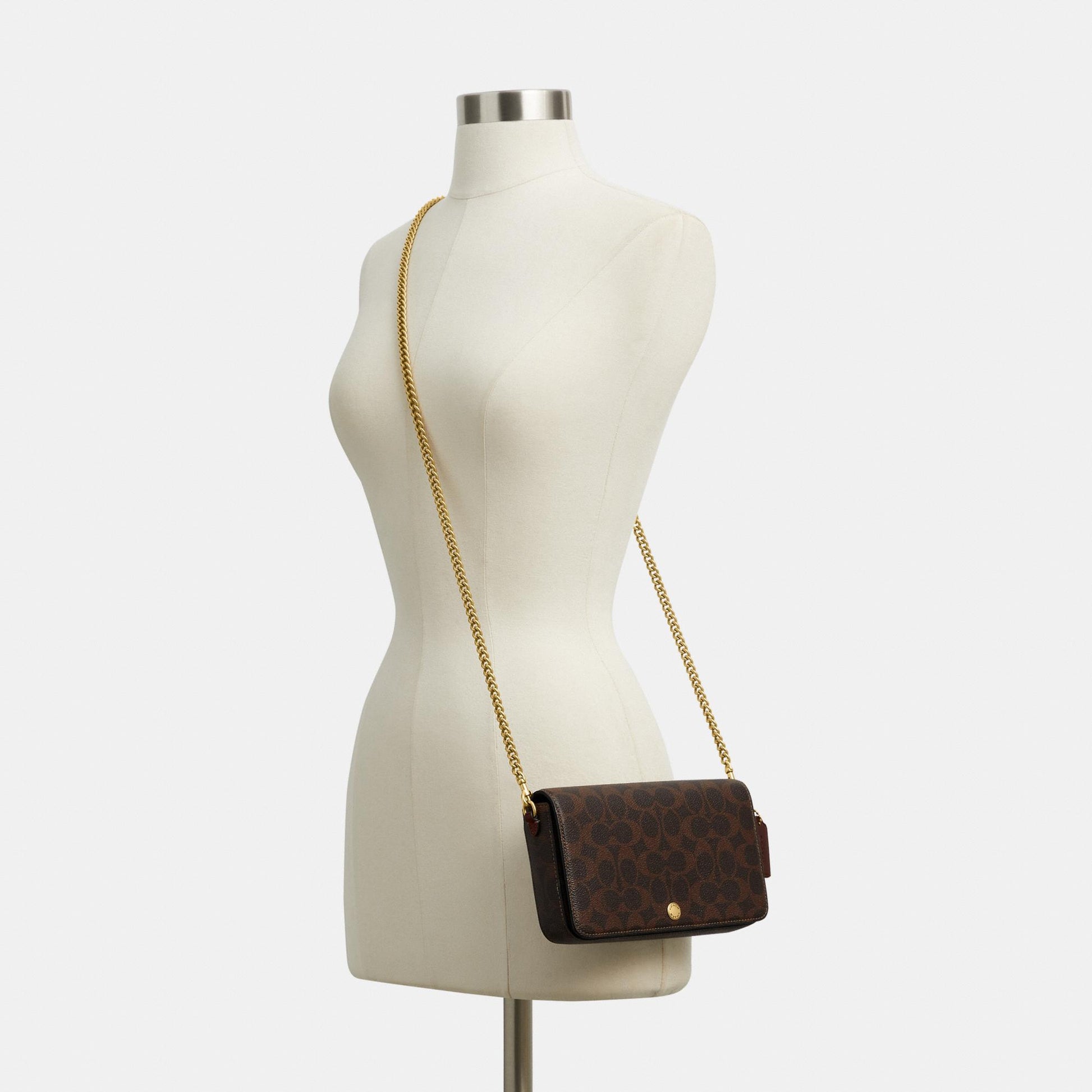 CAO03-Mila Crossbody Bag in Signature Canvas-B4/Maple