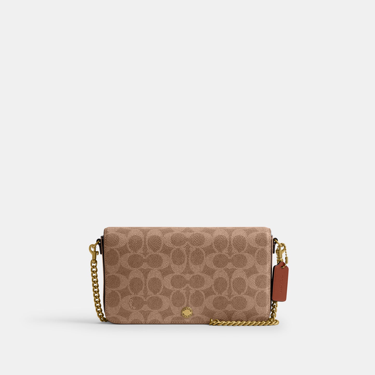 CAO03-Mila Crossbody Bag In Signature Canvas-B4/Tan Caramel