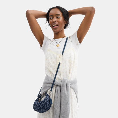 CAO04-JONIE BAG IN SIGNATURE DENIM-LH/Deep Blue Multi