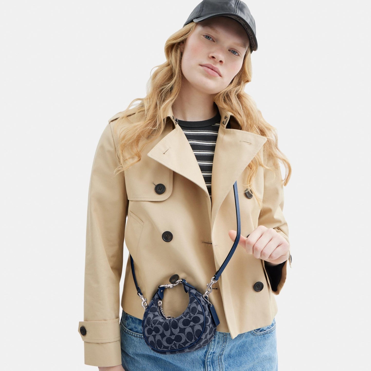 CAO04-JONIE BAG IN SIGNATURE DENIM-LH/Deep Blue Multi