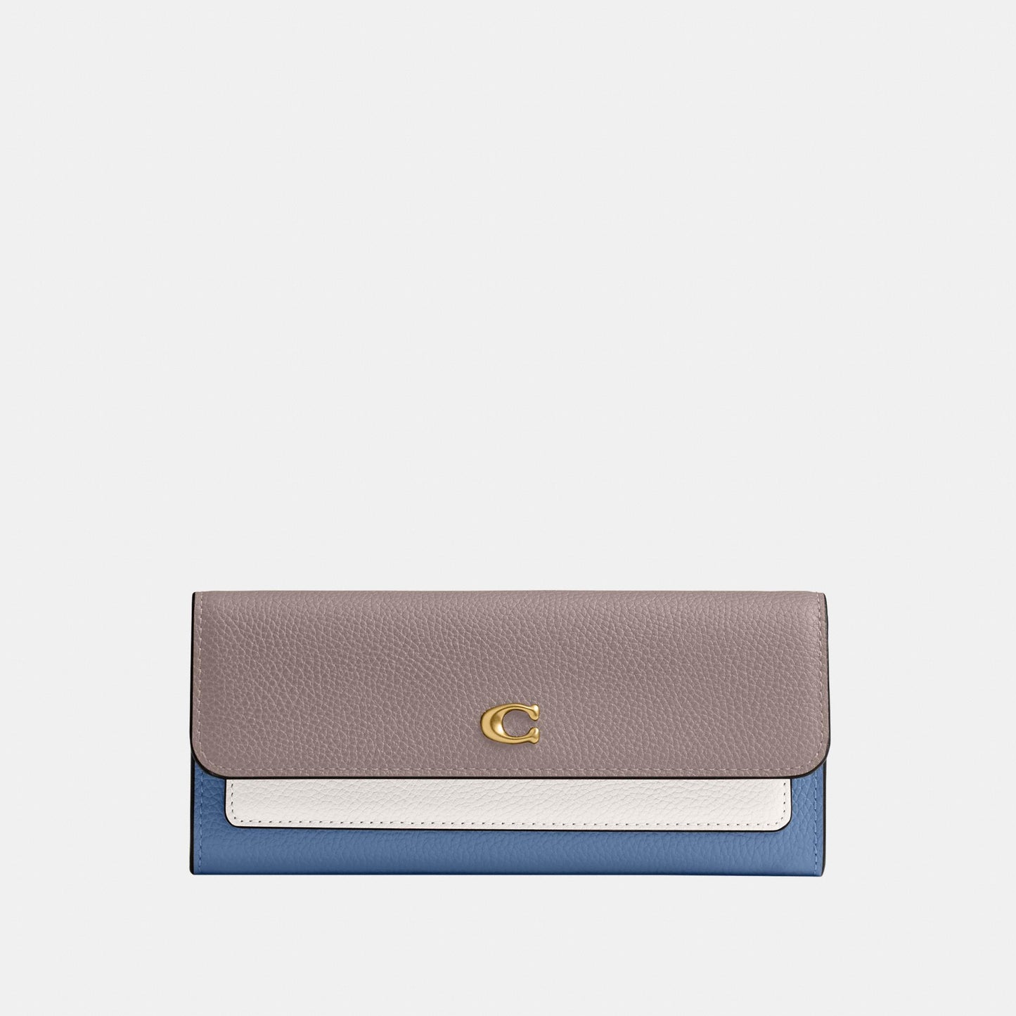 CAO18-Mila Long Flap Wallet In Colorblock-B4/Ash Multi