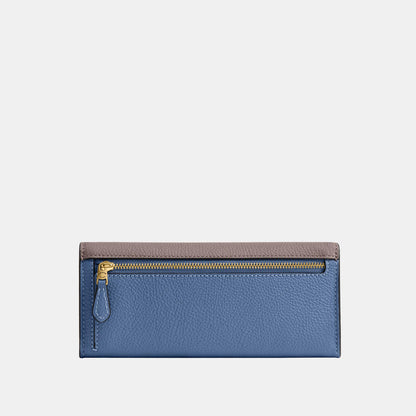 CAO18-Mila Long Flap Wallet In Colorblock-B4/Ash Multi