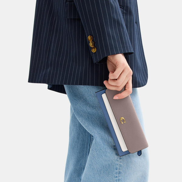 Mila Long Flap Wallet In Colorblock