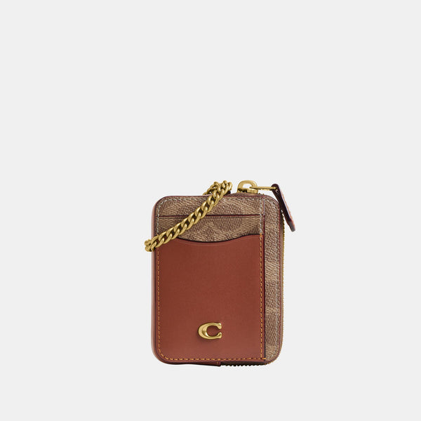 Coated Canvas Signature Essential Chain Card Case