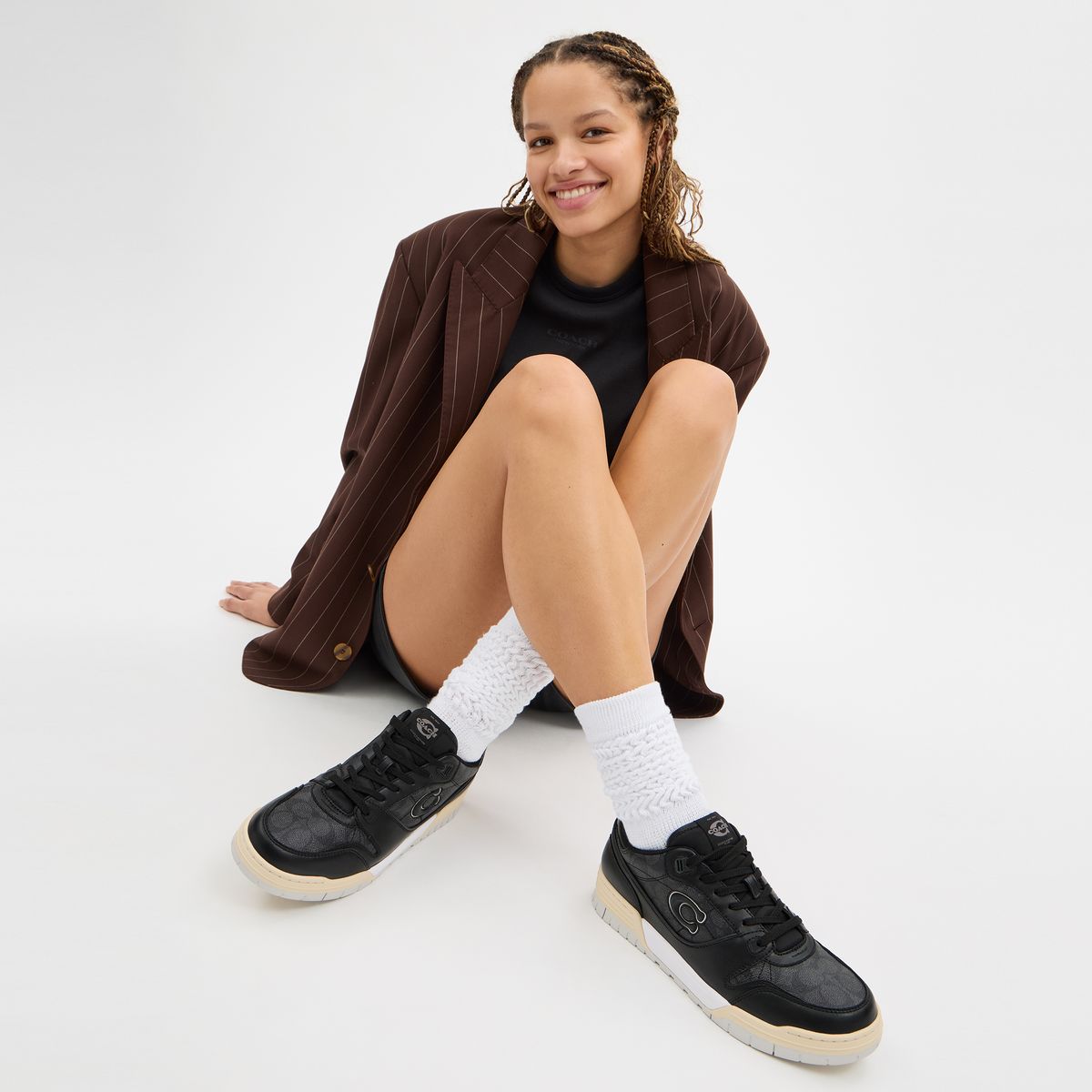 CAQ24-SOHO SNEAKER WITH SIGNATURE CANVAS-Charcoal/Black