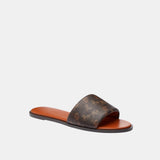CAR67-HOLLY SANDAL WITH HORSE AND CARRIAGE PRINT-Truffle/Burnished Amber