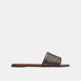 CAR67-HOLLY SANDAL WITH HORSE AND CARRIAGE PRINT-Truffle/Burnished Amber