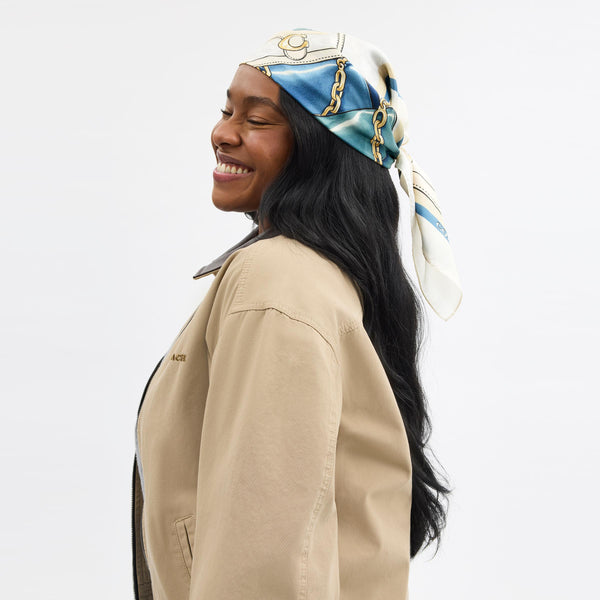 Stacked Tabby Printed Silk Square