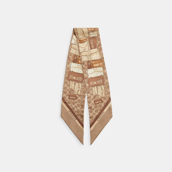 Stacked Tabby Printed Wide Silk Skinny