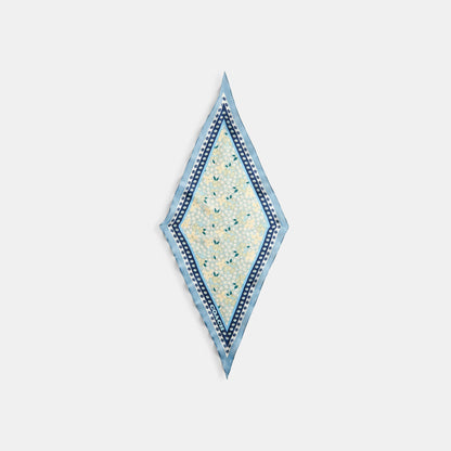 29CAT19-Vintage Floral Printed Silk Diamond-Bluebell / Multi
