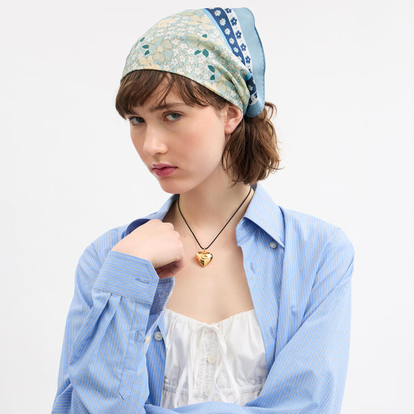 Vintage Floral Printed Silk Diamond