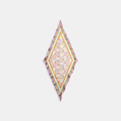 29CAT19-Vintage Floral Printed Silk Diamond-Lilac / Multi