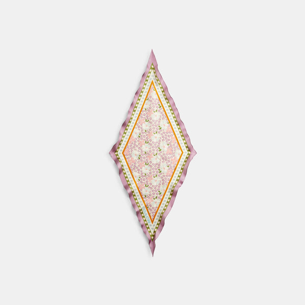 Vintage Floral Printed Silk Diamond