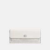 CAT55-MILA LONG FLAP WALLET IN SIGNATURE CANVAS-LH/White Chalk