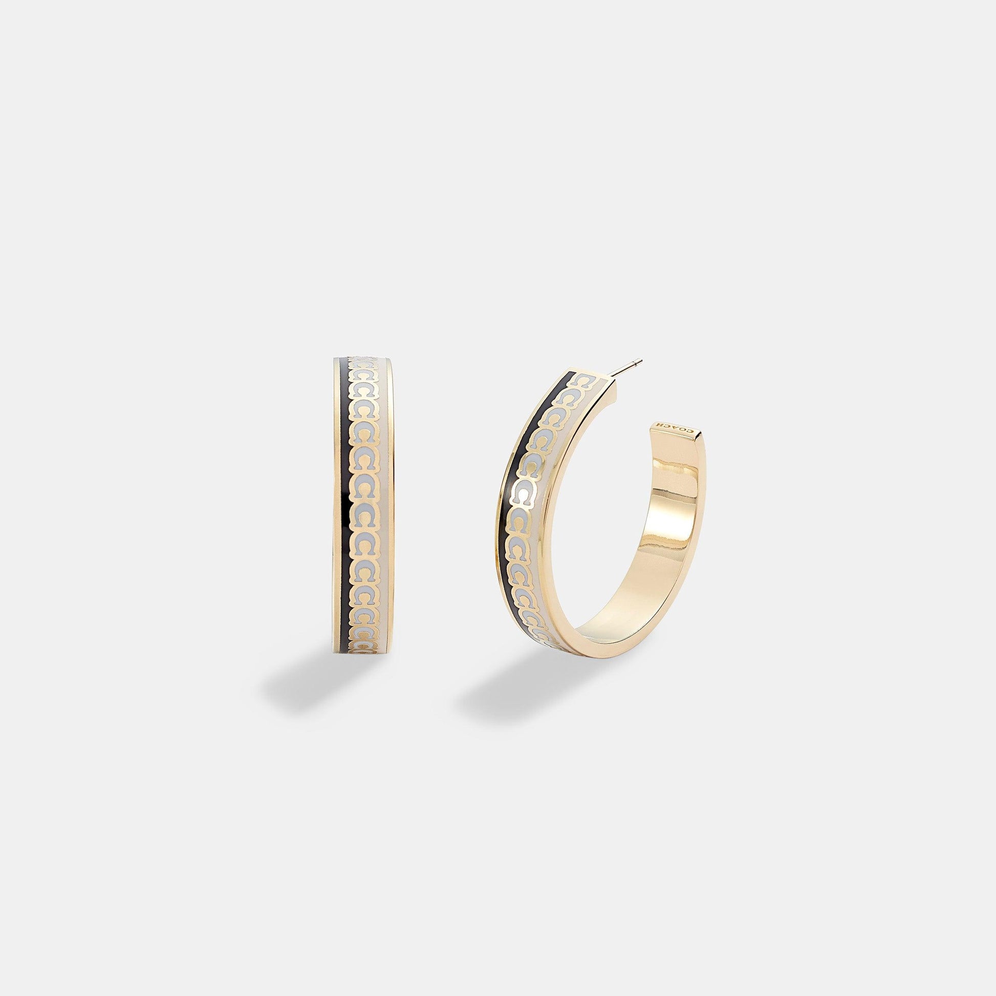 Large Signature Enamel Hoop Earrings - COACH Saudi Arabia Official Site