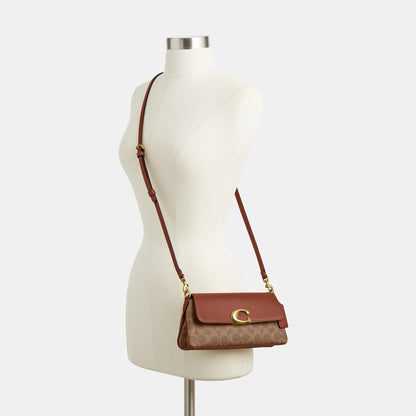 CBA83-Jet Shoulder Bag in Signature Canvas-B4/Tan Caramel