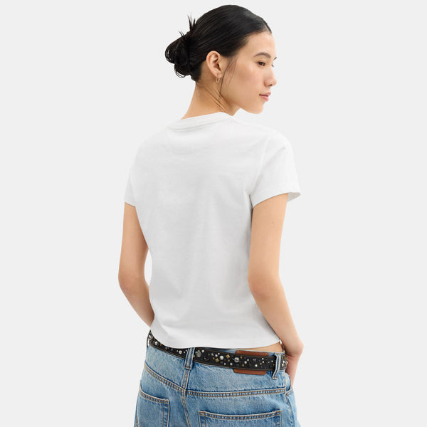 تي شيرت من القطن العضوي مزين بشعار الحصان والعربة