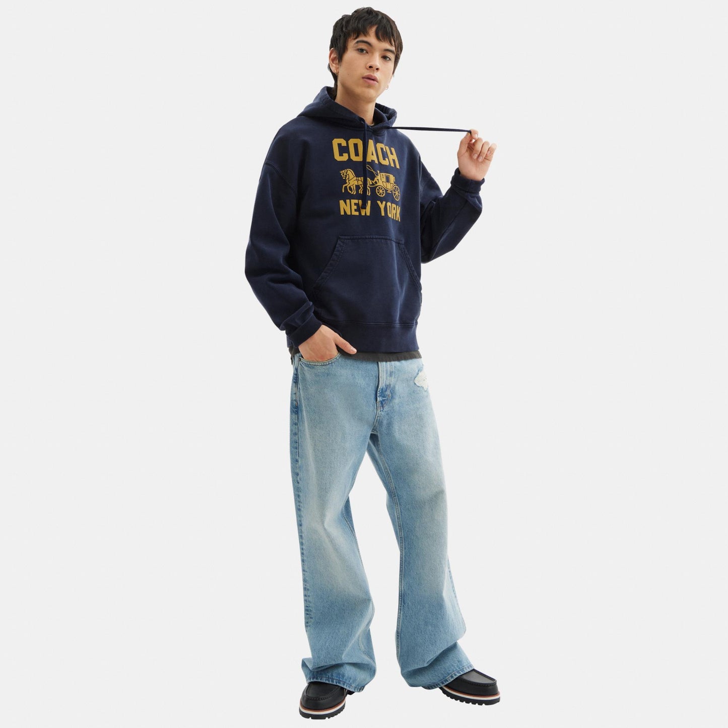 CBD23-Horse and Carriage Hoodie-Navy Blue