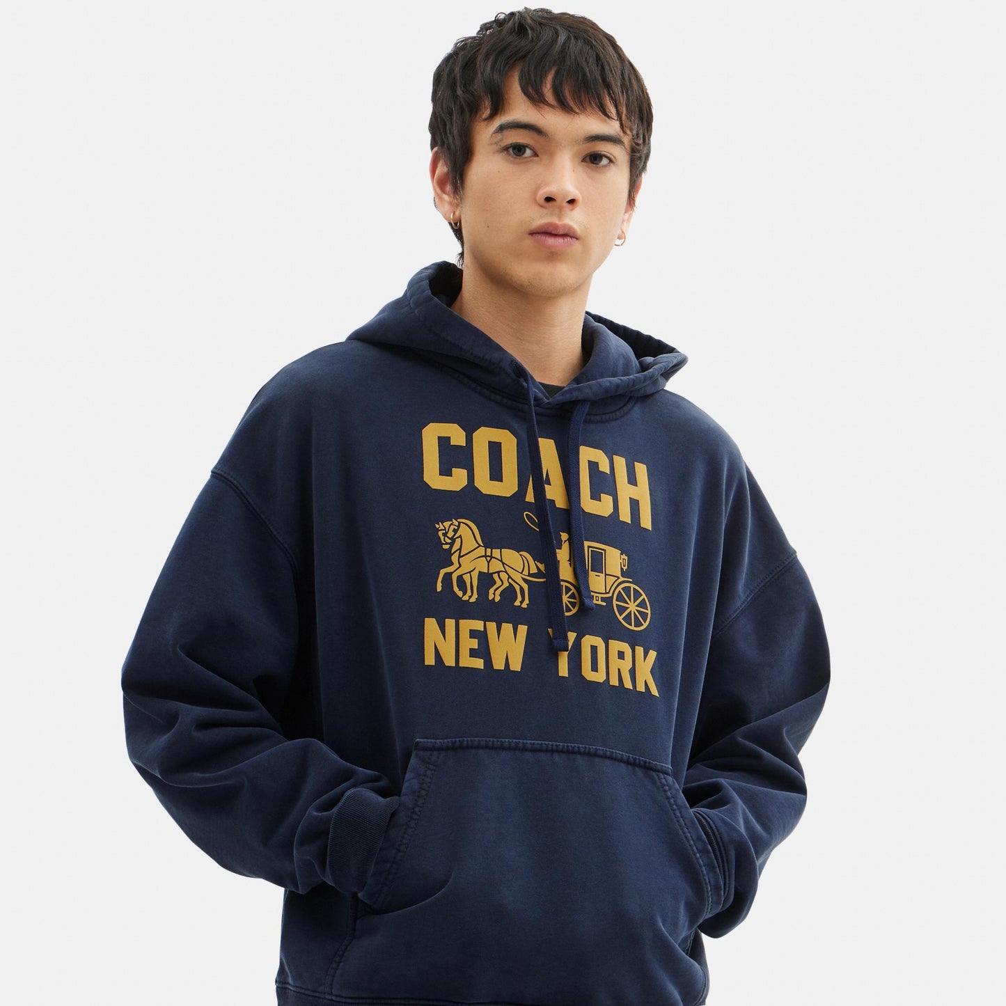 CBD23-Horse and Carriage Hoodie-Navy Blue
