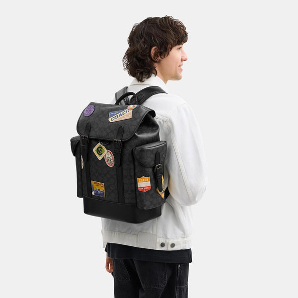 Hitch Backpack In Signature Canvas With Patches