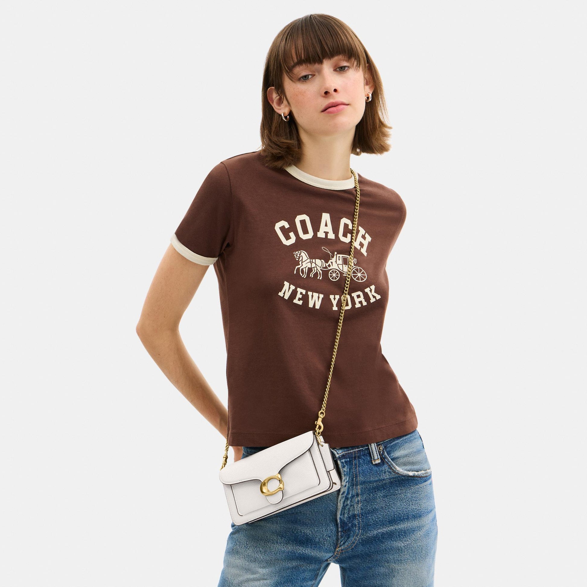 CBF14-Tabby Chain Crossbody Bag 19-B4/Chalk