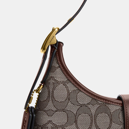 CBF16-Hamptons Hobo Bag In Signature Jacquard-B4/Oak Maple