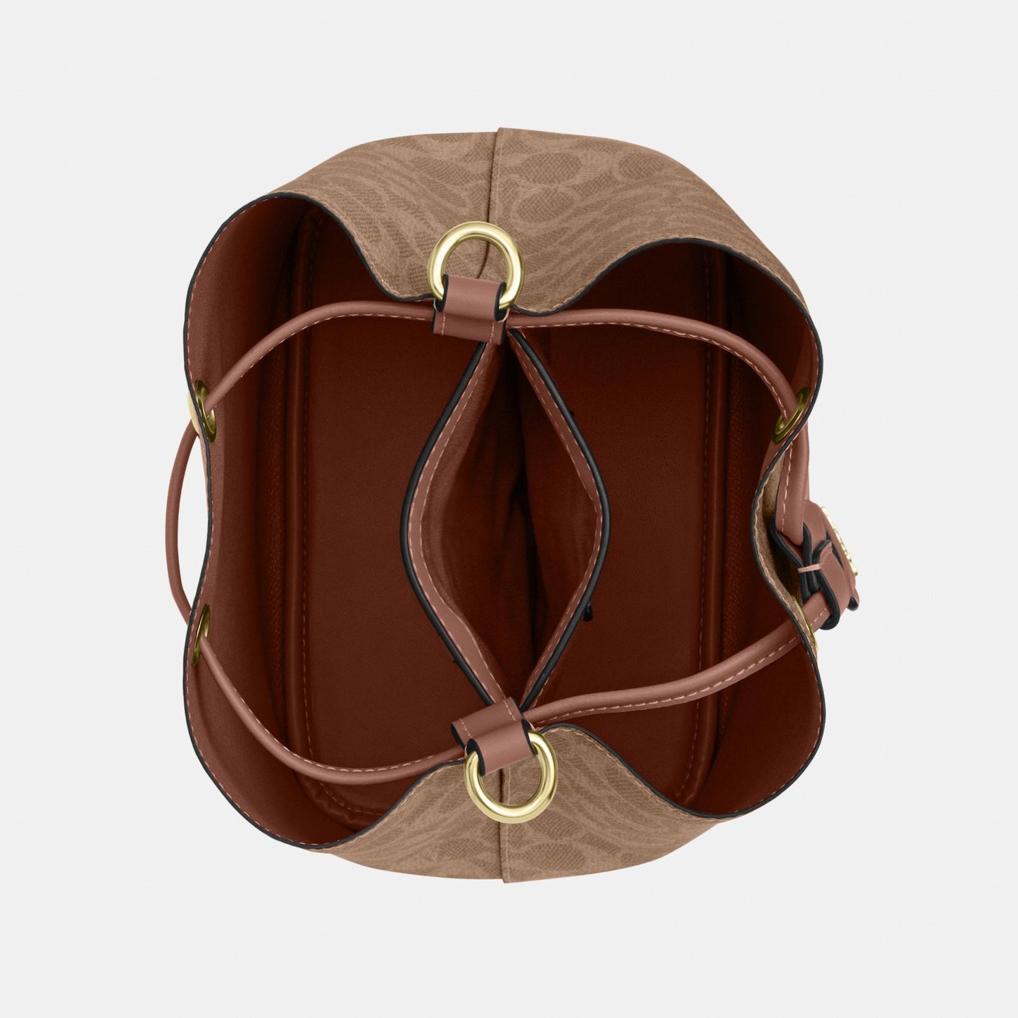 CBH07-Rowan Bucket Bag in Signature Canvas-Im/Tan/Brown