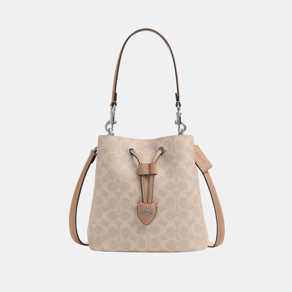 حقيبة باكت "روان" من القماش بنقشة كوتش