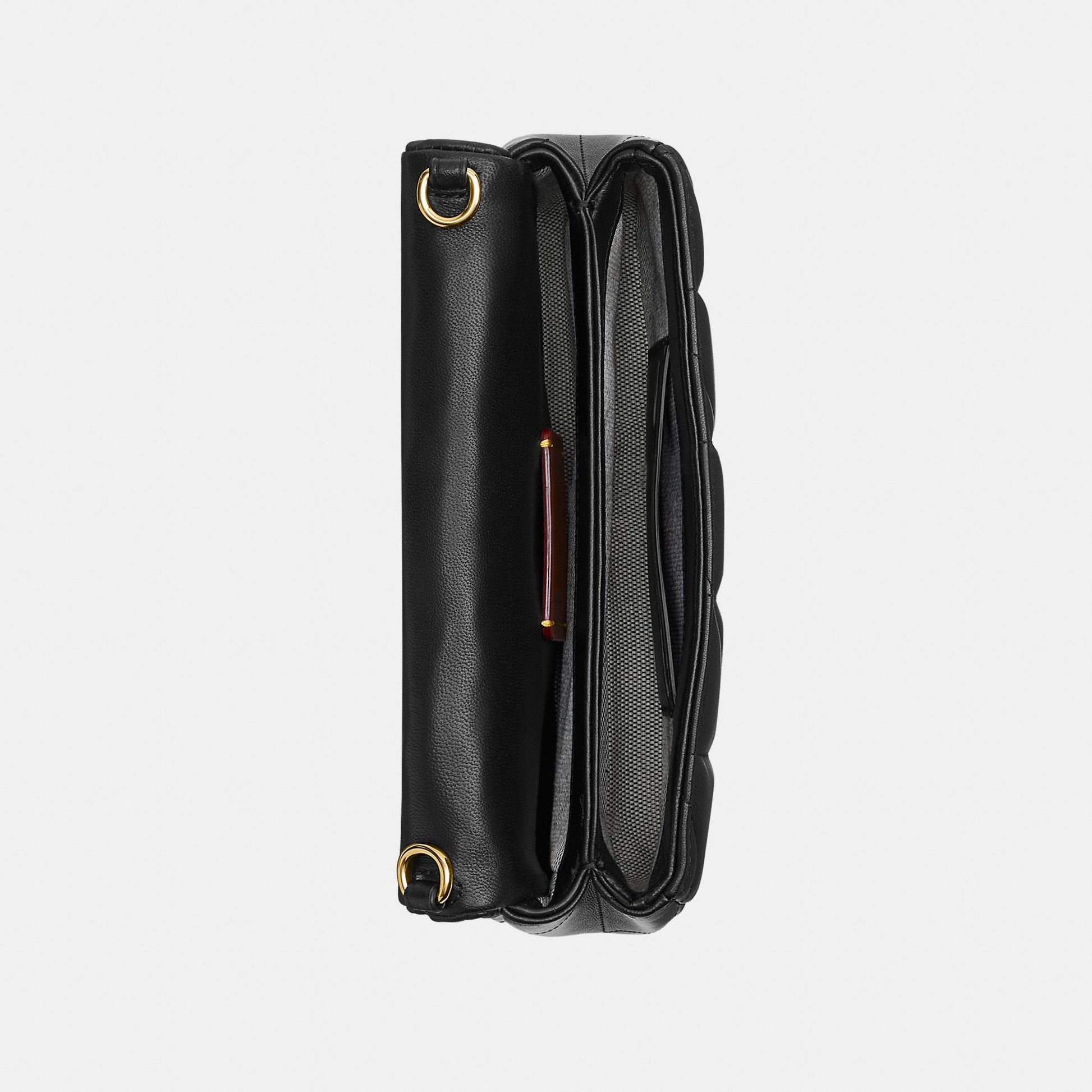 CBH23-Tabby Chain Crossbody Bag 19 with Quilting-B4/Black