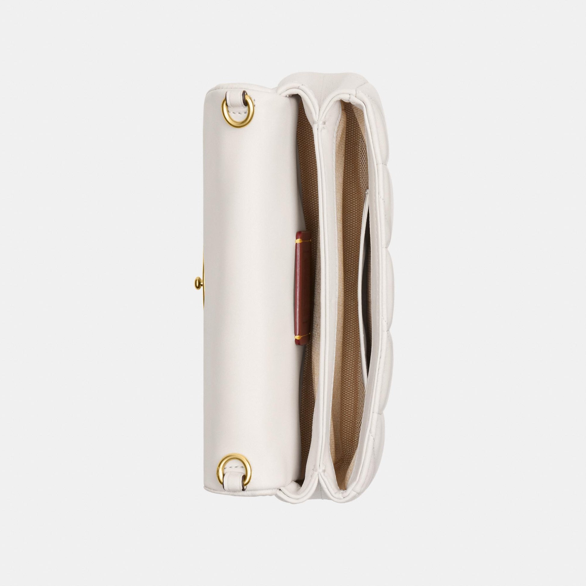 CBH23-Tabby Chain Crossbody Bag 19 with Quilting-B4/Chalk