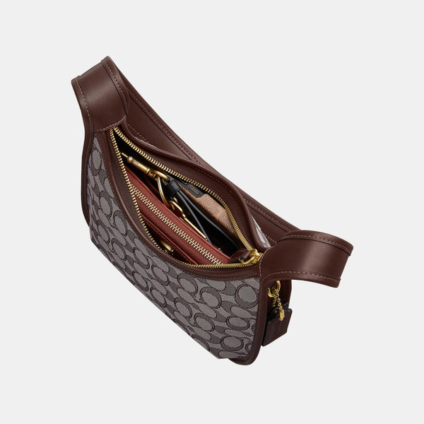 Curve Zip Bag In Signature Jacquard