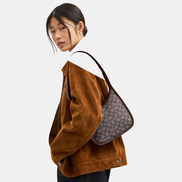 Curve Zip Bag In Signature Jacquard