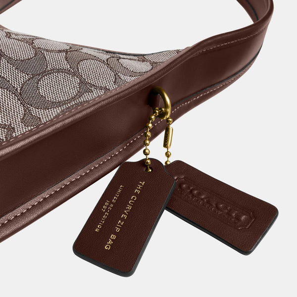 Curve Zip Bag In Signature Jacquard