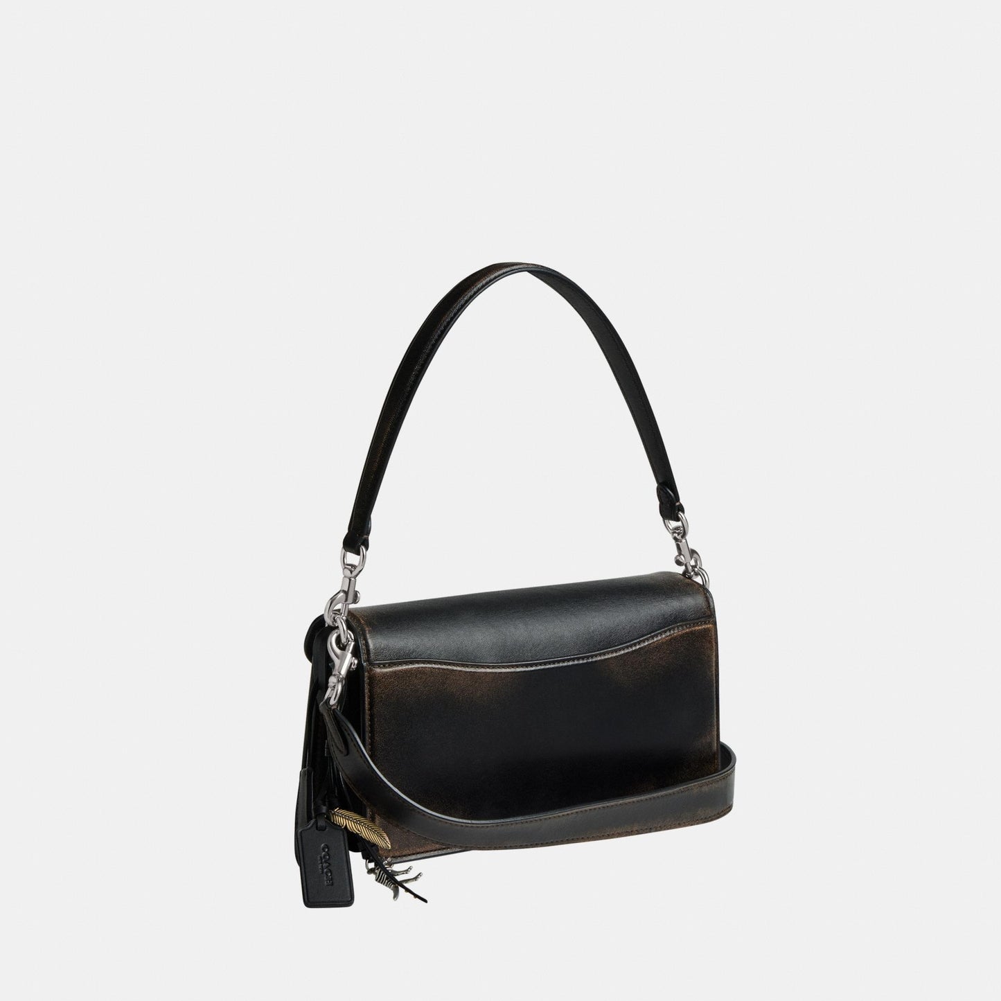 CBH35-Tabby Shoulder Bag 26 In Loved Leather-Lh/Black Brown