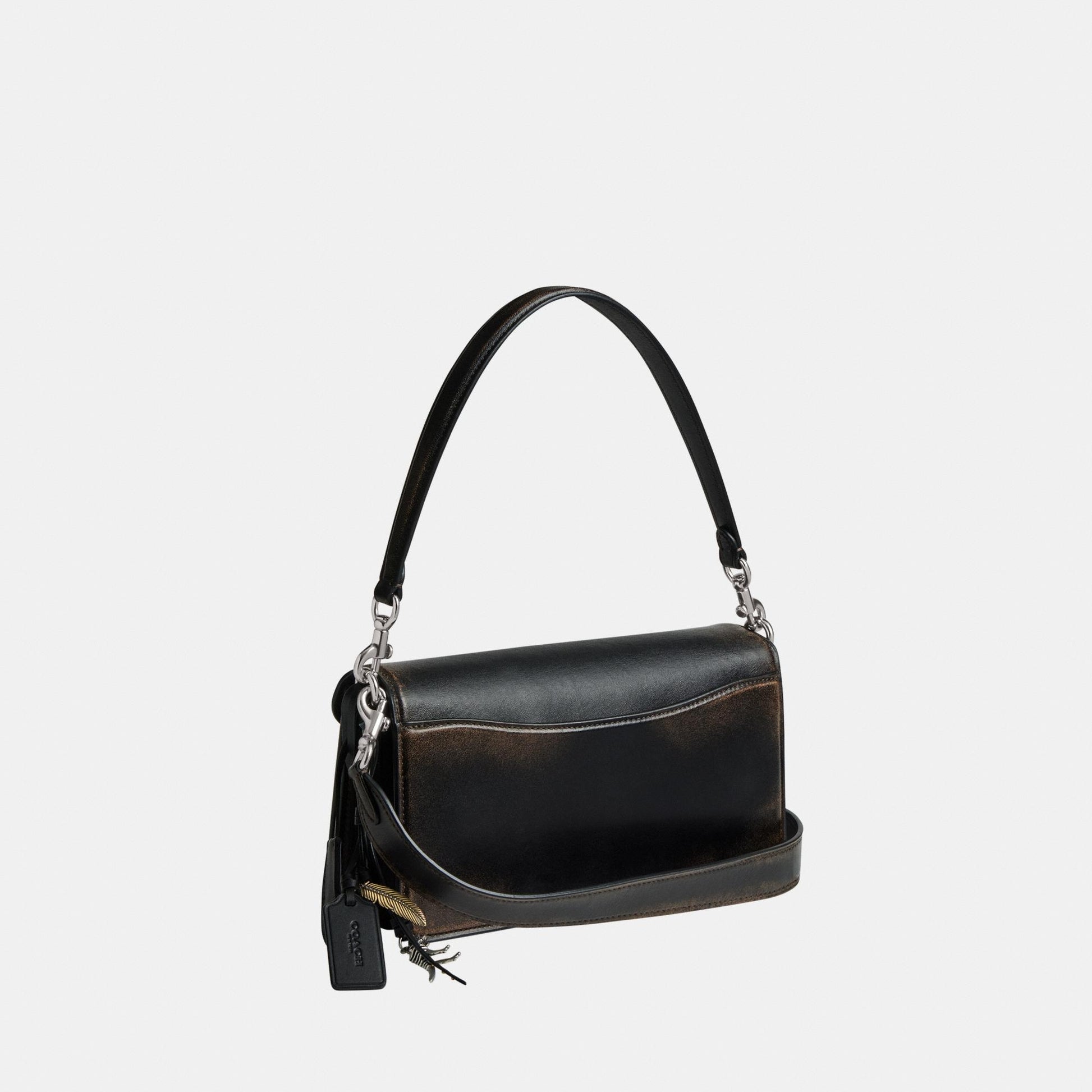CBH35-Tabby Shoulder Bag 26 In Loved Leather-Lh/Black Brown