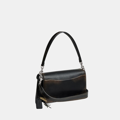CBH35-Tabby Shoulder Bag 26 In Loved Leather-Lh/Black Brown
