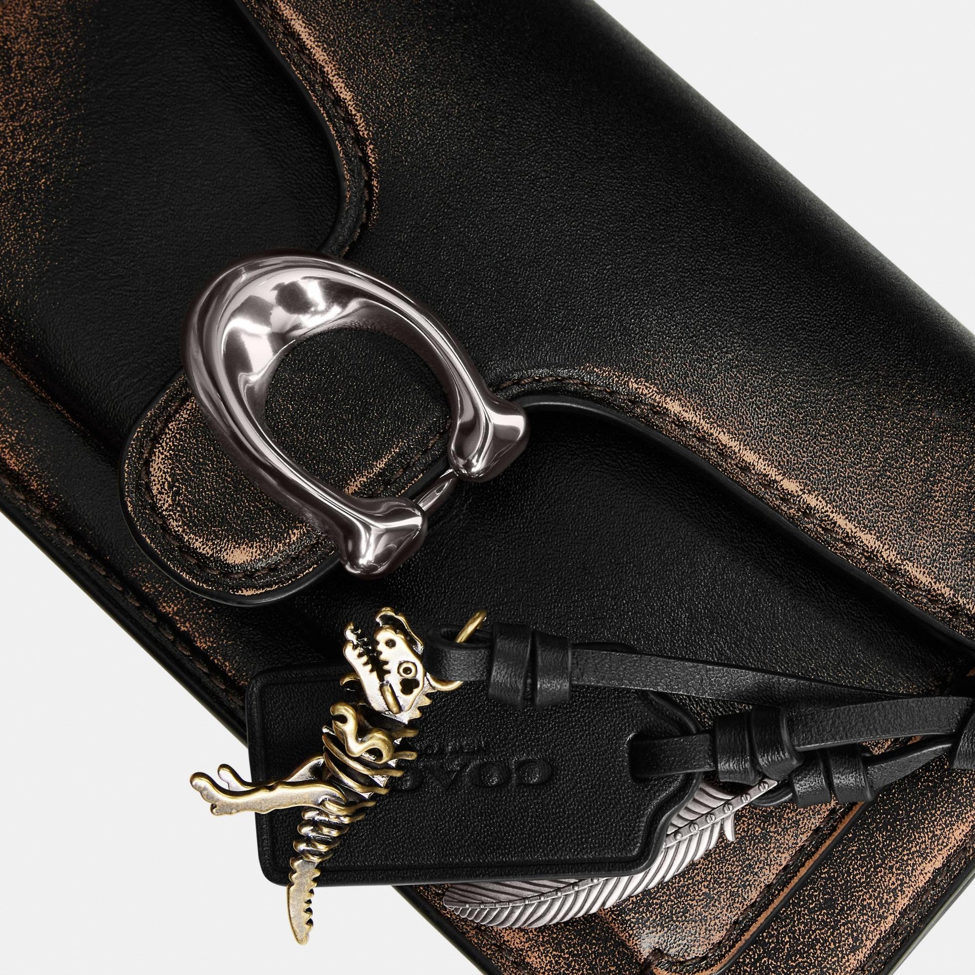 CBH36-Tabby Shoulder Bag 20 In Loved Leather-Lh/Black Brown