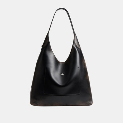 CBH42-Brooklyn Shoulder Bag 39 In Loved Leather-Lh/Black Brown
