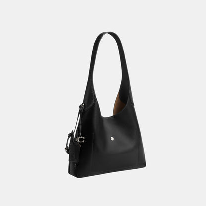 CBH44-Brooklyn Shoulder Bag 28 In Loved Leather-Lh/Black Brown
