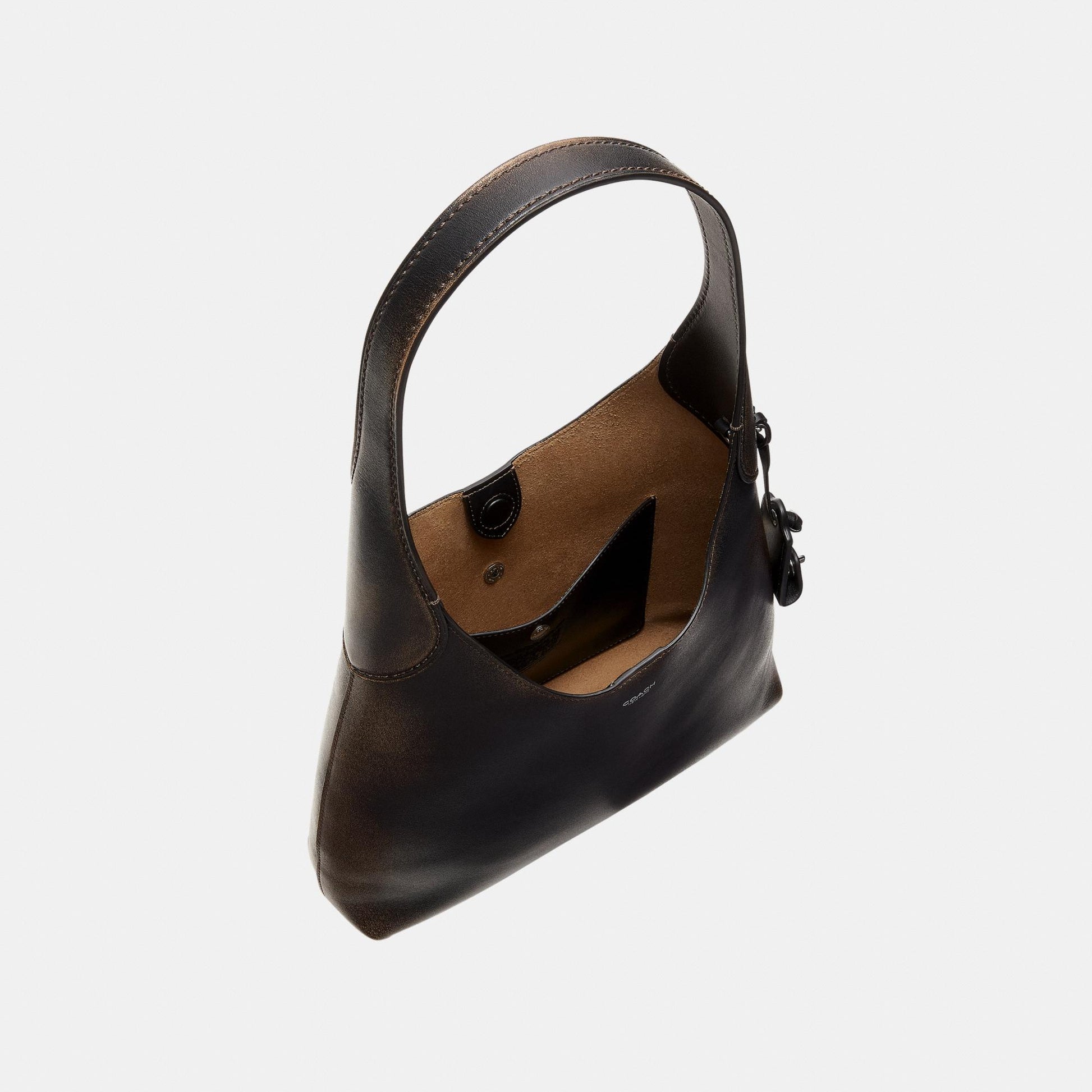 CBH44-Brooklyn Shoulder Bag 28 In Loved Leather-Lh/Black Brown